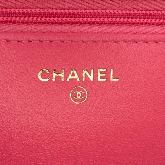 Pre Loved chanel Quilted Wallet on Chain Women Pink Crossbody Bags - Picture 5 of 8